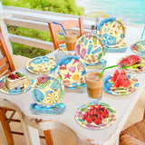 100Pcs Summer Beach Party Plates Hawaiian 9 Inch Dinner Dessert