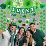 St Patrick's Day Decorations Set with Lucky Banner Shamrock Garland