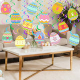 72 Pcs Easter Egg Hanging Swirl Ceiling Decorations Hanging