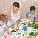 St Patrick's Day Coloring Tablecloth for Kids Giant 30x72 Inch