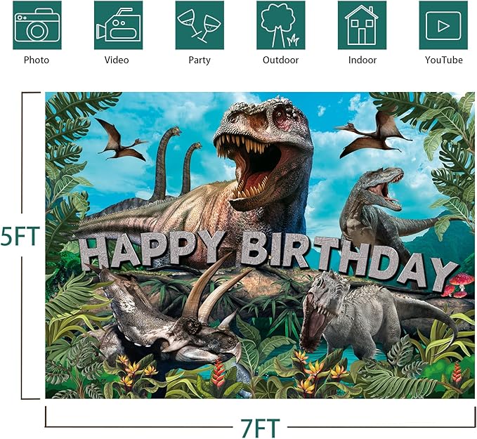 Dinosaur Backdrop 7x5FT Dinosaurs Background Dinosaur Birthday
