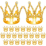 24 Pcs Crown Cake Topper Mini Baby Crown Tiny Queen Small Alloy Gold