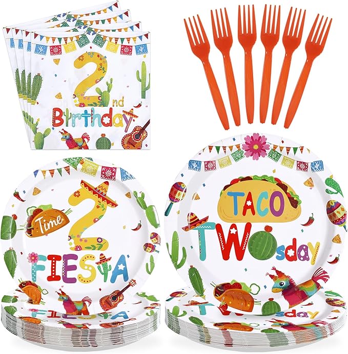96Pcs Taco Twosday Party Decorations Mexican Fiesta 2nd Birthday