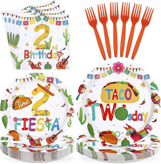 96Pcs Taco Twosday Party Decorations Mexican Fiesta 2nd Birthday