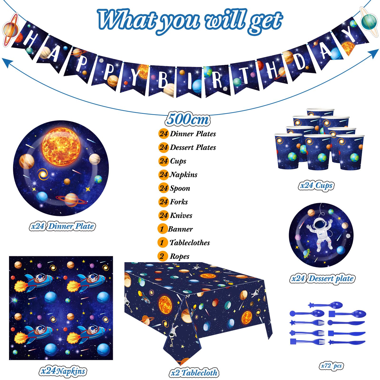 Outer Space Birthday Party Supplies Serve 24 Space Party Tableware