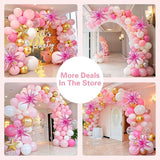 137Pcs Pink and Gold Balloons Garland Arch Kit with Stars - 5 10 12
