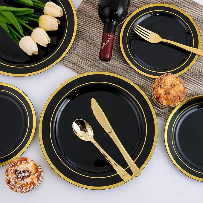 125 Count Halloween Dinner Plastic Plates Include 25 Disposable