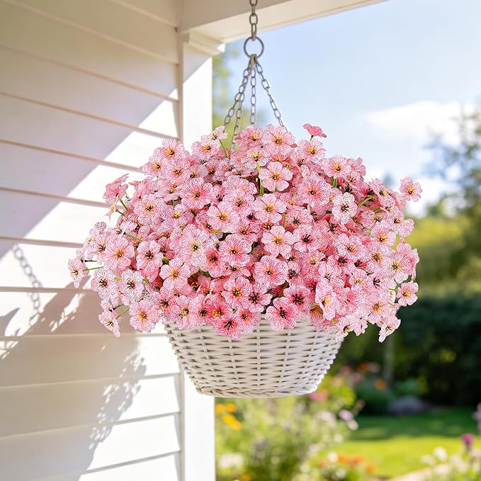 AmyHomie 20 Bundles Artificial Flowers for Outdoor Outside Spring