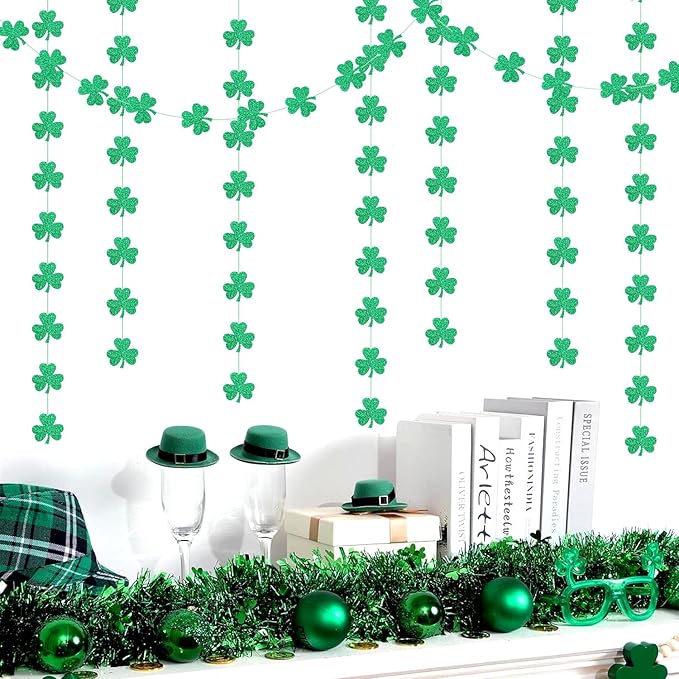 St-Saint Patricks-Day Decorations Shamrock Green-Garland - 35ft St. Pa