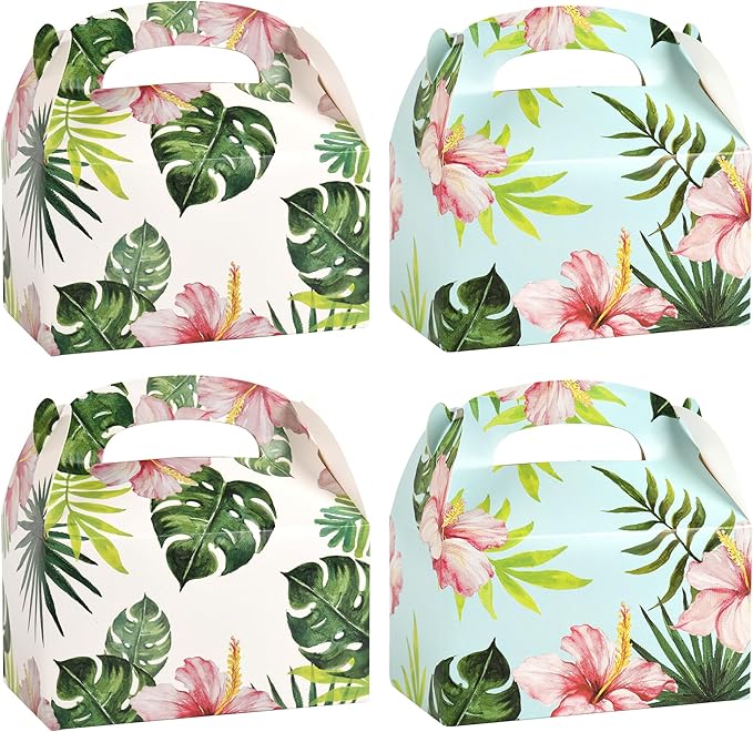 DjinnGlory 36 Pack Hawaiian Luau Party Favor Treat Boxes Gable Boxes