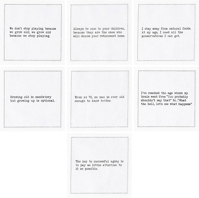 Five Star Funny 70th Birthday Quotes | White Cotton Cocktail Napkins