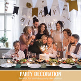Breling 24 Packs Black and Silver Disposable Plastic Tablecloths and