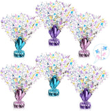 6 Pcs Table Decorations Rainbow Unicorns Metallic Gleam Foil Spray