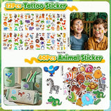 136Pcs Safari Party Favors Jungle Birthday Supplies for Kids Wooden
