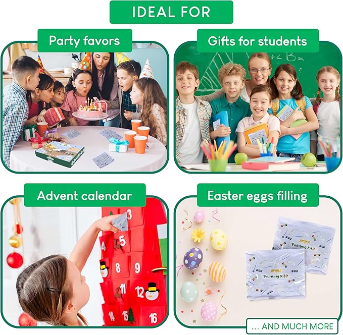 Safari Party Favors for Kids Painting Kit Pack 16 Jungle Goodie Bags