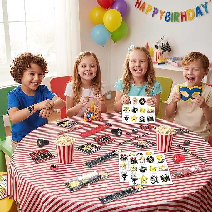 168 Pcs Movie Night Party Favors Set Movie Night Stationery Set