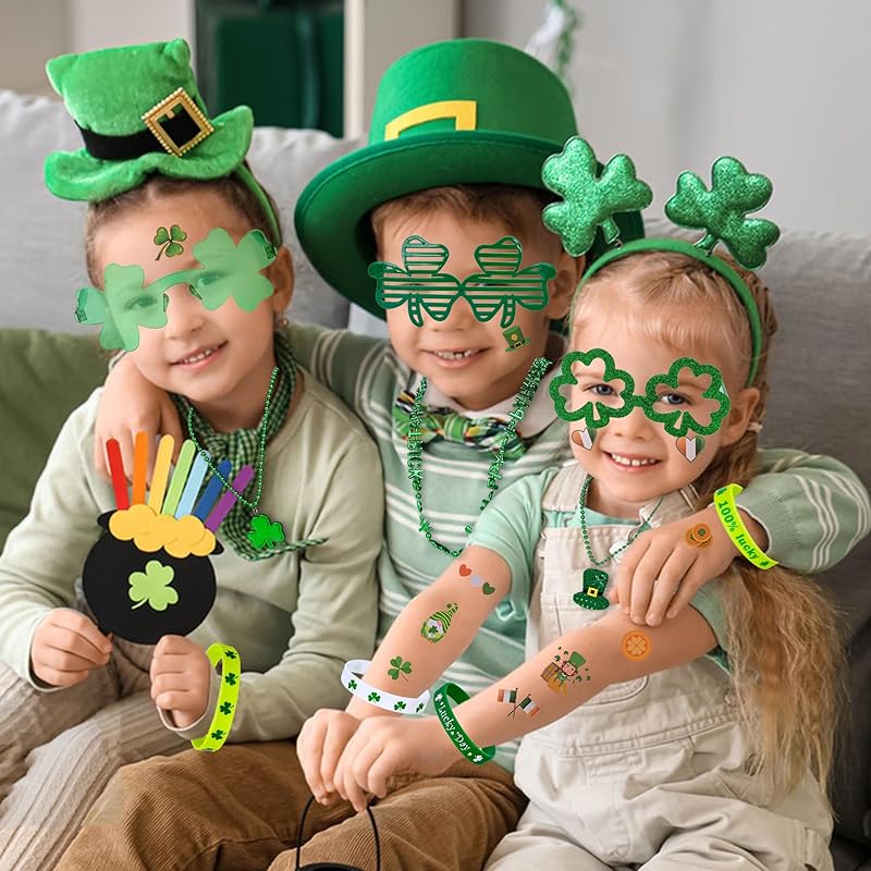 124Pcs St Patrick's Day Party Favor Set St Patricks Day Decorations