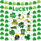 30 Pcs St Patrick's Day Decorations Set Hanging Swirls Green