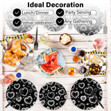 Qyeahkj 100 Pcs 2000s Party Plates Napkins Forks Set Black Heart