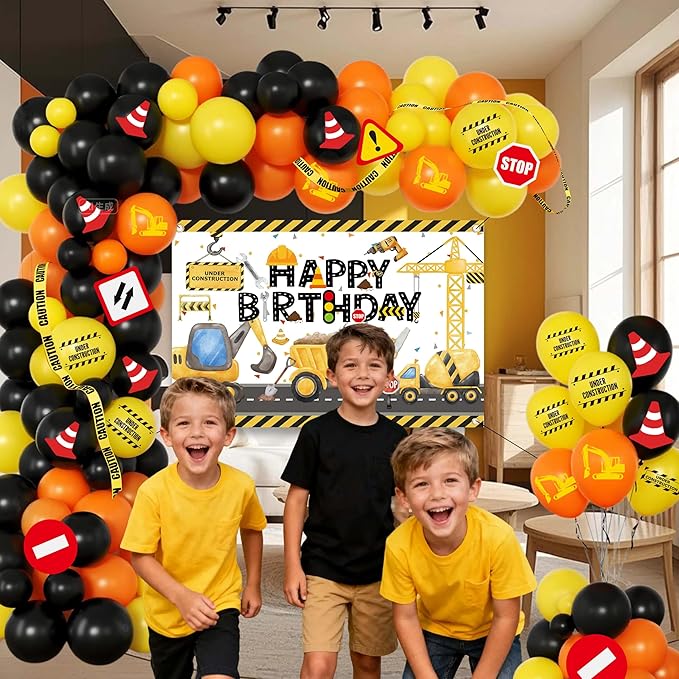 Construction Birthday Party Supplies Excavator Birthday Decorations
