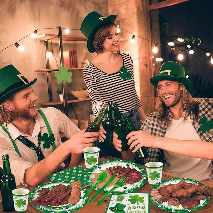 168Pcs St Patrick's Day Party Supplies St Patricks Day Paper Plates