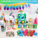172 Pcs Jungle Party Favors Set Include Cup Straw Stamp Clap