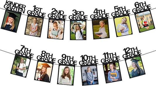 PartyHooman Graduation Photo Banner K-12, Kindergarten to 12th Grade f