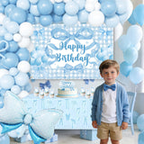Blue Bow Birthday Decorations for Girls, Coquette Party Supplies with
