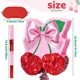 WERNNSAI Cherry Piñata - Pink Bow Party Decorations Cherry Bow piñata