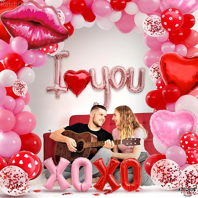 Huge Valentines Day Balloon Arch Kit 30 Inch Pack of 112 including