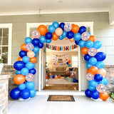 Bezente Orange and Blue Balloons Kit, 60pcs 12 inch Light Royal Blue