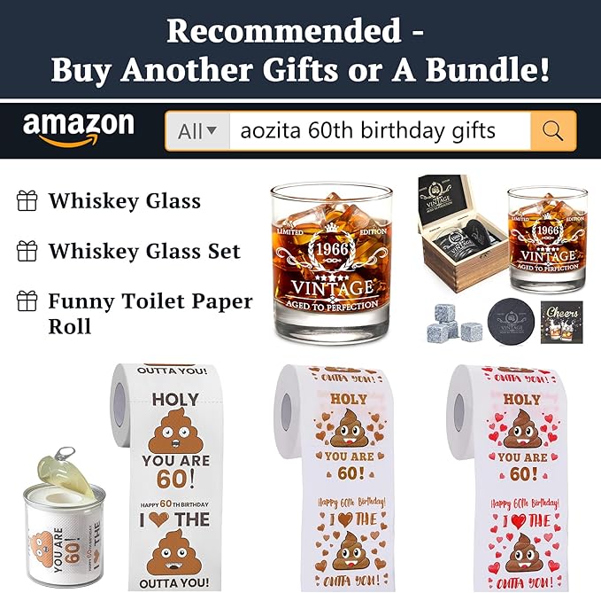 60th Birthday Gifts for Men Whiskey Glass Set 60th Birthday