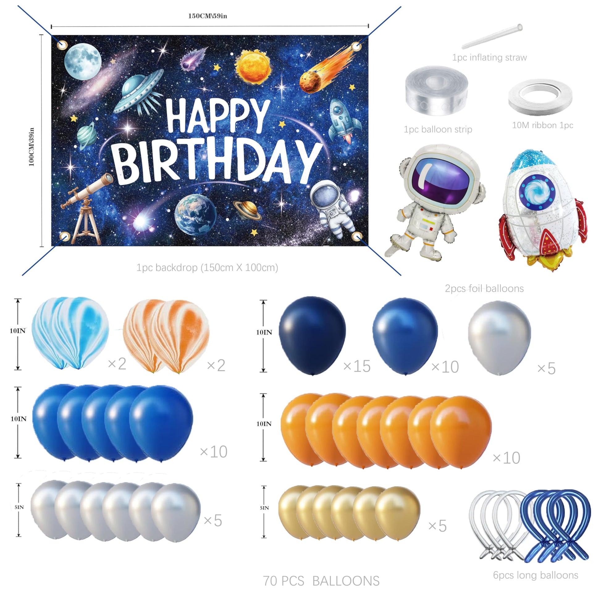 Outer Space Birthday Decorations for Boys,Party Decor Supplies Boy