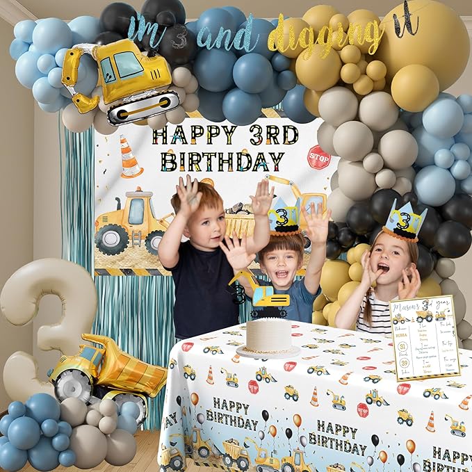 Construction Birthday Party Supplies for 3 Year Old Boy 3rd Birthday
