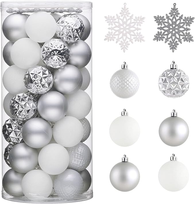 Valery Madelyn Christmas Tree Decorations Ornament Set, 50ct 2.36 Inch