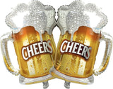 Beer Cup Balloons Set of 2, Beer Mug Cheers Foil Balloons Fit for