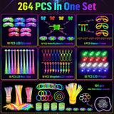 OLUPP Glow in the Dark Party Supplies, 264 PCS Light Up Party Favors