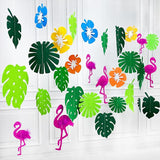 Summer Party Decorations 3D Flamingo Tropical Palm Leaves Flower