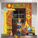 Construction Porch Sign Banner Construction Truck Party Hanging