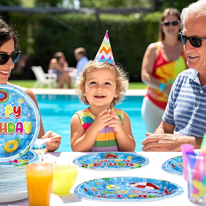 96Pcs Two Cool Pool Birthday Party Decorations Two Cool Pool Party