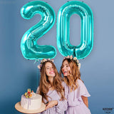 KatchOn, Huge Aqua Blue 0 Balloons - 40 Inch | Turquoise Balloons |