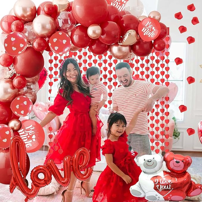 Valentine Day Balloon Decorations Kit Balloons Arch Garland With Red