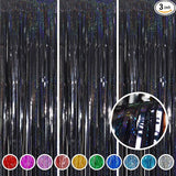 Graduation Decorations 2026 Foil Fringe Curtains- Melsan 3 Pack 3.2 x