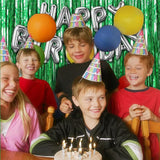 10 Pack Green Streamers Backdrop Jungle Party Decorations Foil