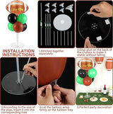 Football Party Balloons Stand Kit 2 Sets with 2 Rugby Ball Foil