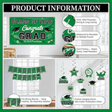 Graduation Decorations 2026 Green Graduation Party Decor Set include
