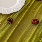 Keketoarrange 6pcs Moss Green Cheesecloth Table Runner Gauze 120 Inch