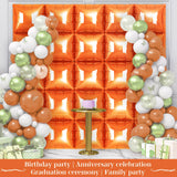 Orange Square Foil Balloons 25 Pcs Metallic Orange Balloons Wall