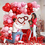 Valentines Day Balloon Arch Kit 114Pcs Red Pink White Balloon