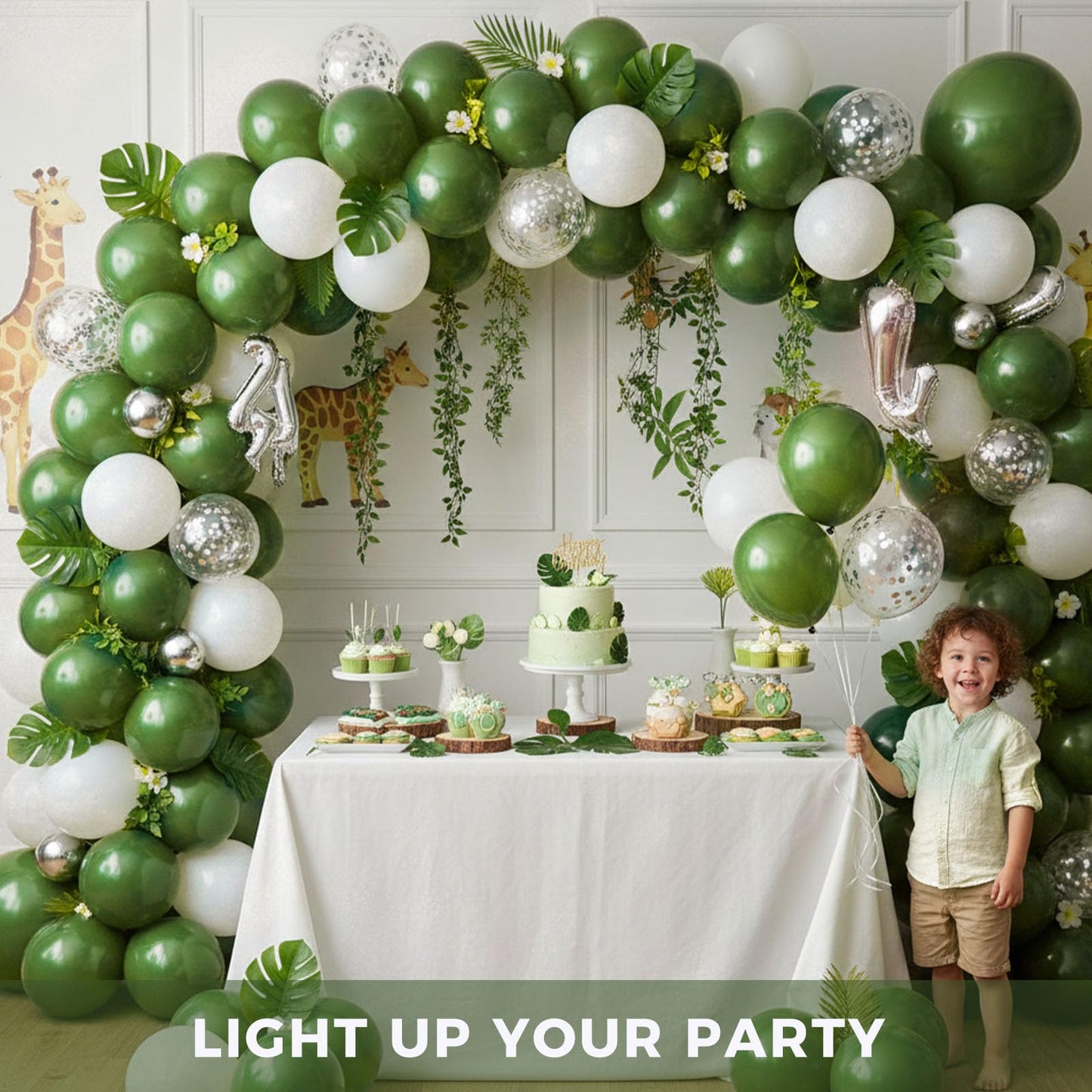 LovesTown 150 PCS Dark Green Balloons Different Size of 18 12 10 5